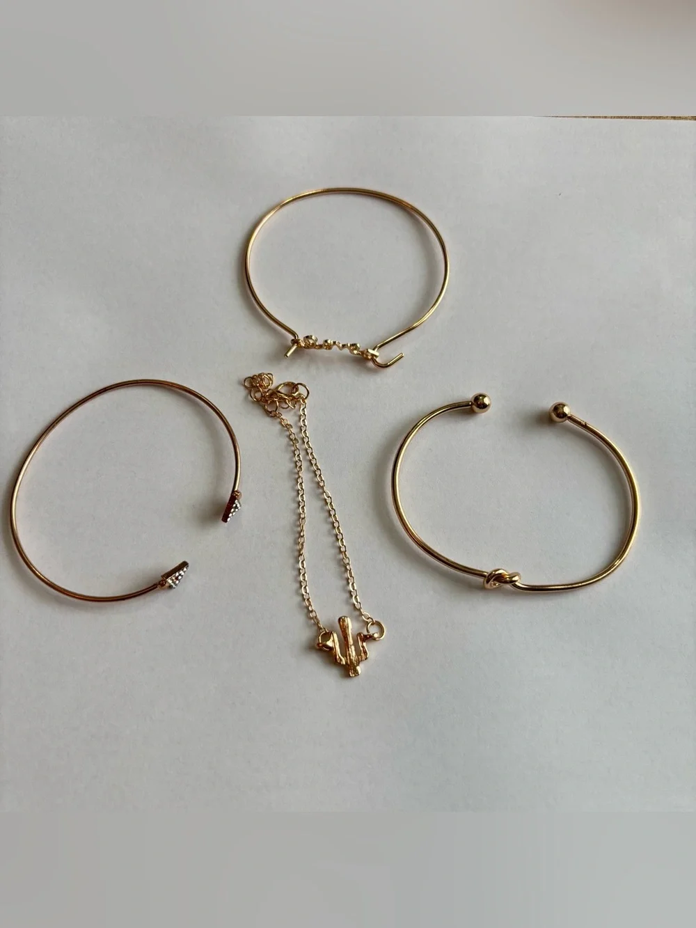 New 4 Pieces Gold Color Bracelet Set MultiLayer
